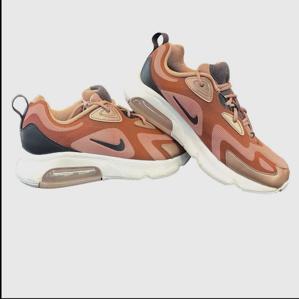 Nike Air Max 200 Holiday Sparkle Women's Running Shoe Metallic Red Bronze Sz 8.5